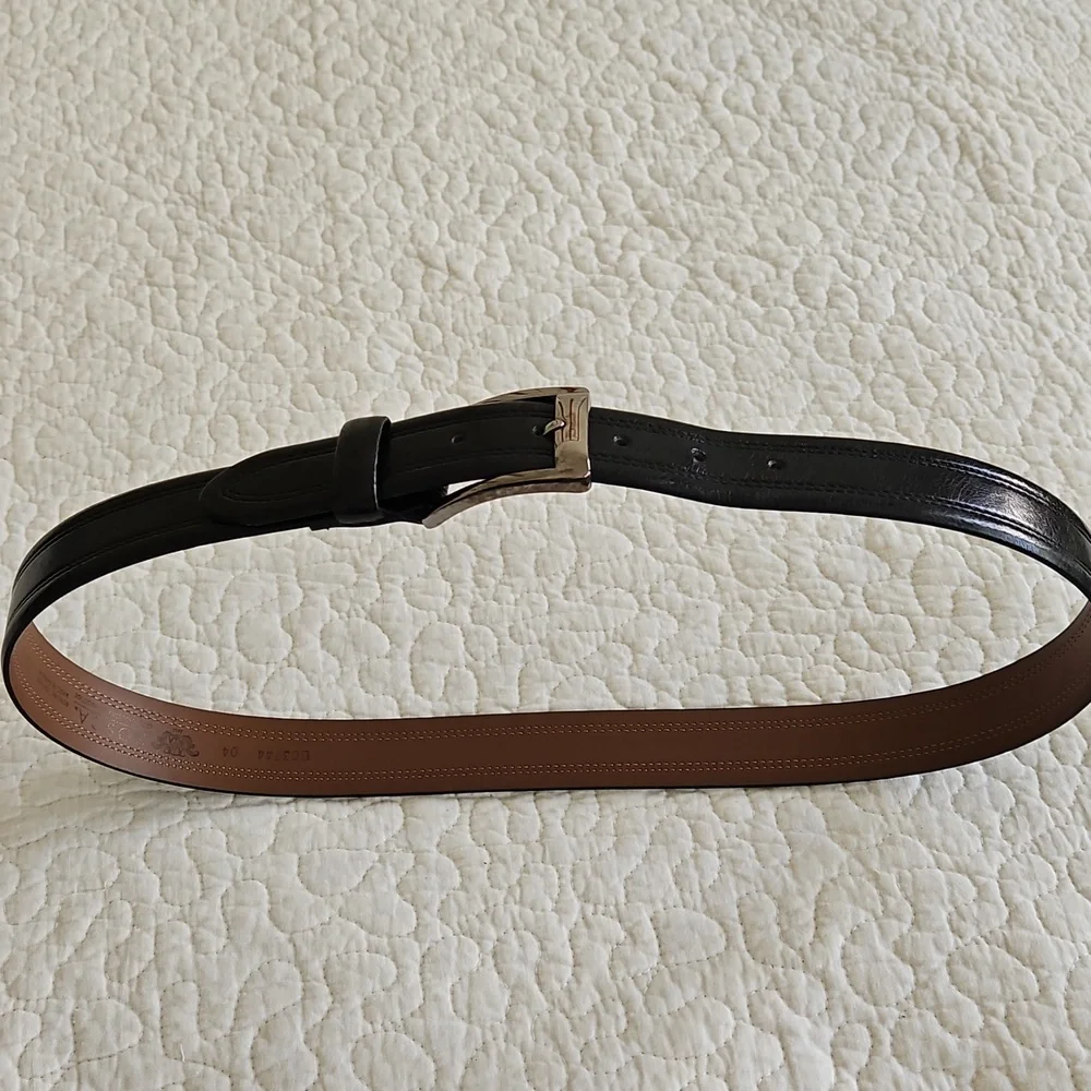 BOSCA Men's Black Leather Dress Belt Sz 36 - Picture 12 of 13